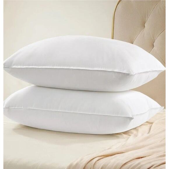 UNIKOME Down Alternativ 100% Cotton White Goose Down Bed Pillow